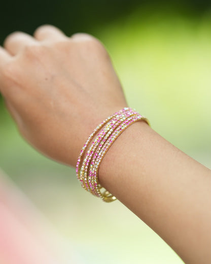 Crystal Wrap Bracelet – Gold Plated Multicolor Rhinestone Bracelet