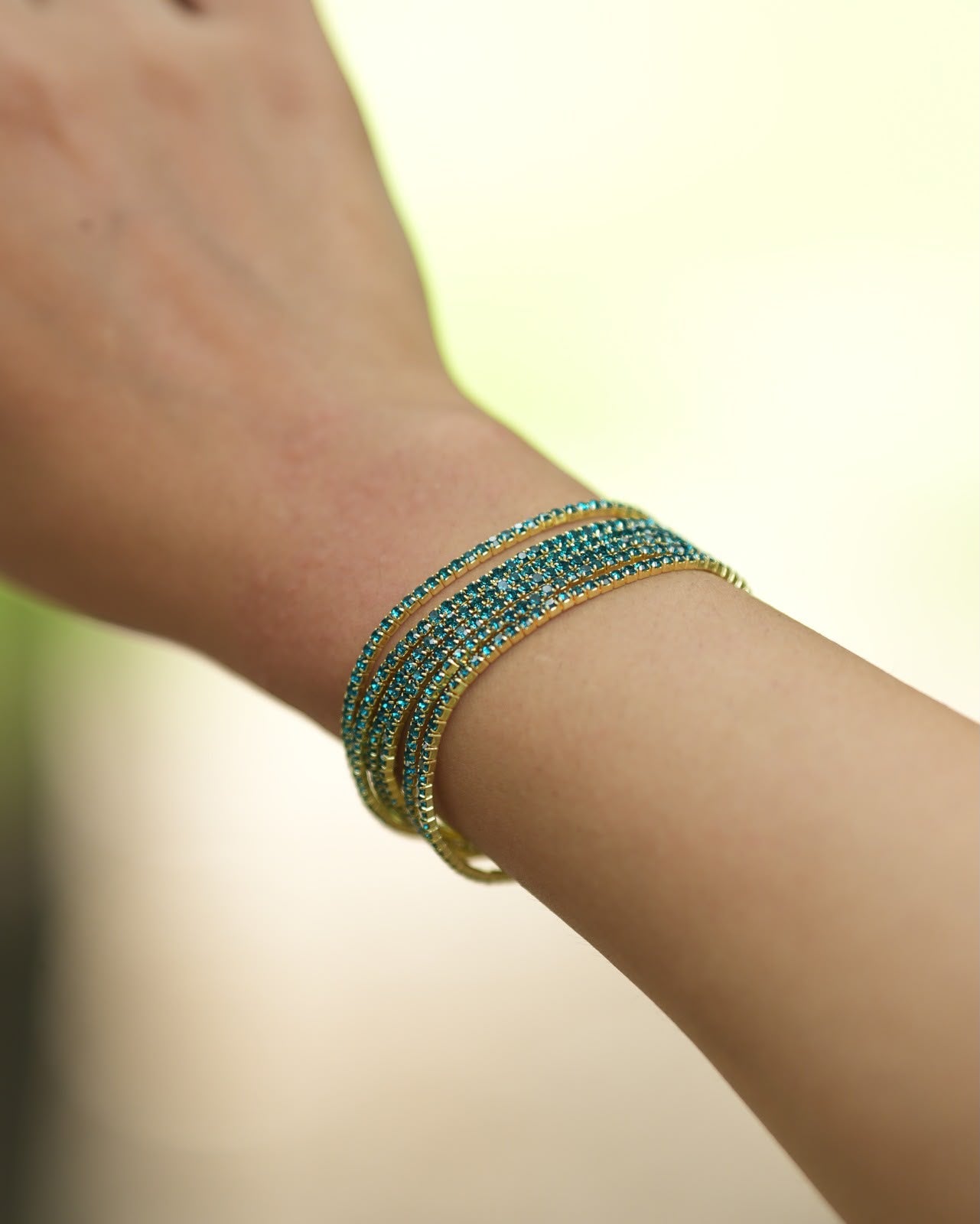 Crystal Wrap Bracelet – Gold Plated Multicolor Rhinestone Bracelet