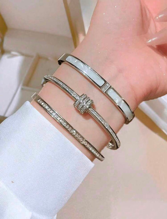 Silver Luxe Crystal Cuff