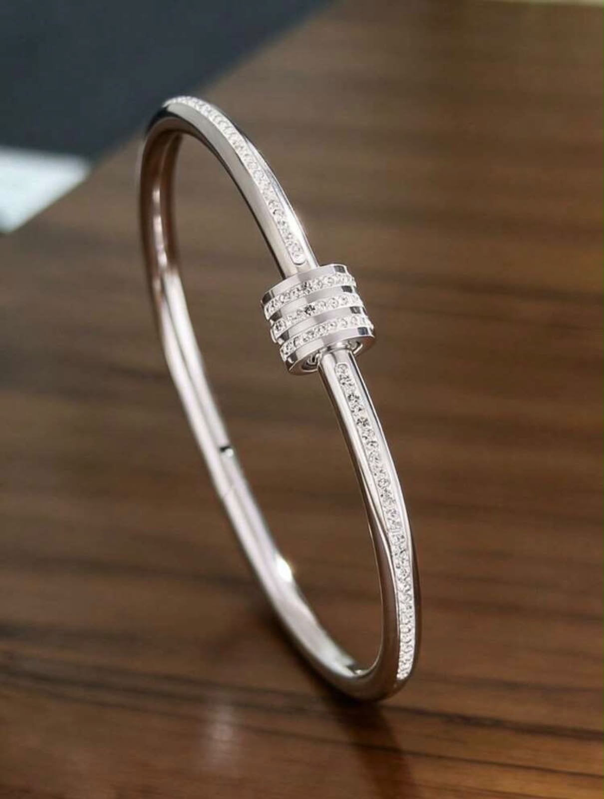 Silver Luxe Crystal Cuff