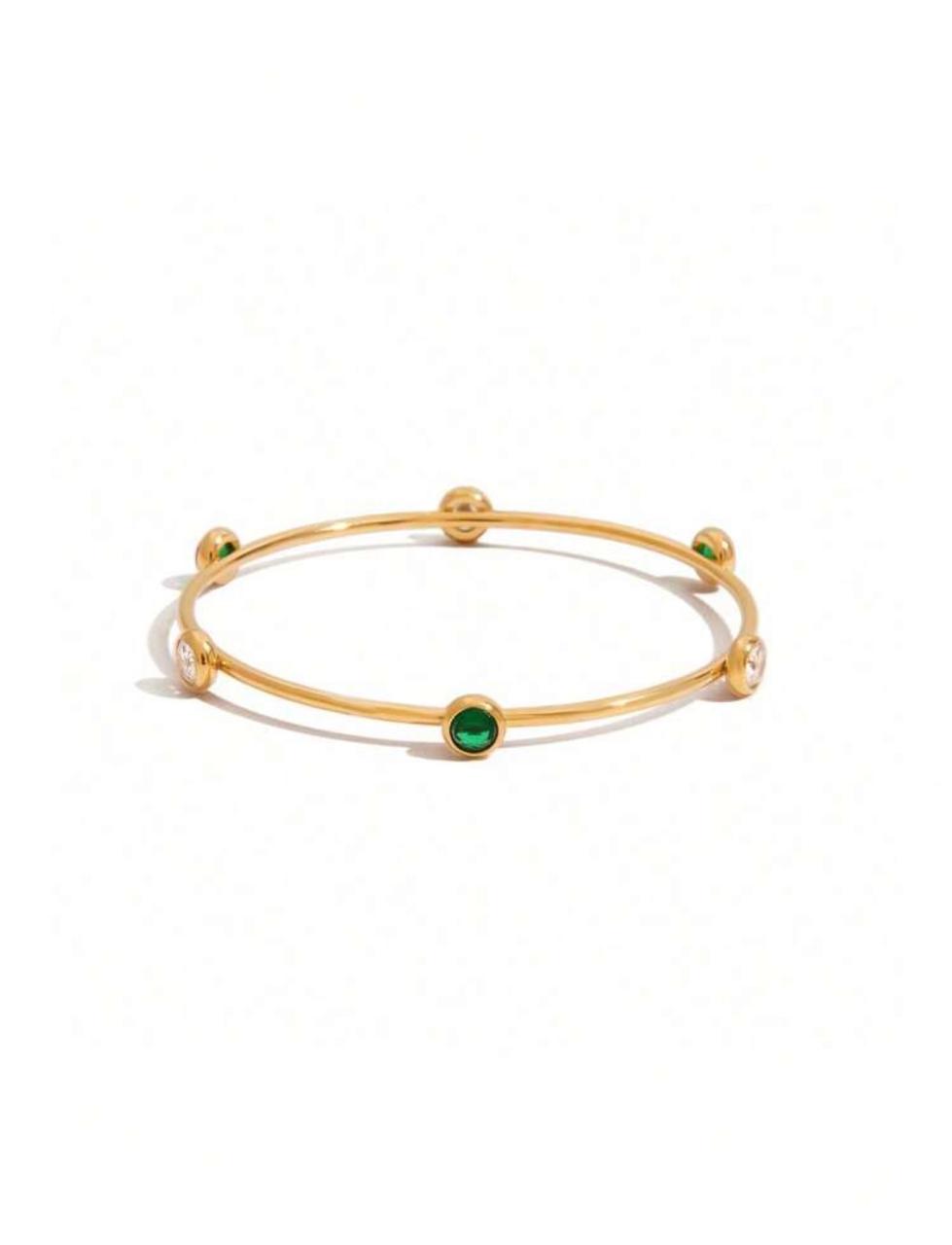 Emerald Spark Minimalist Bangle