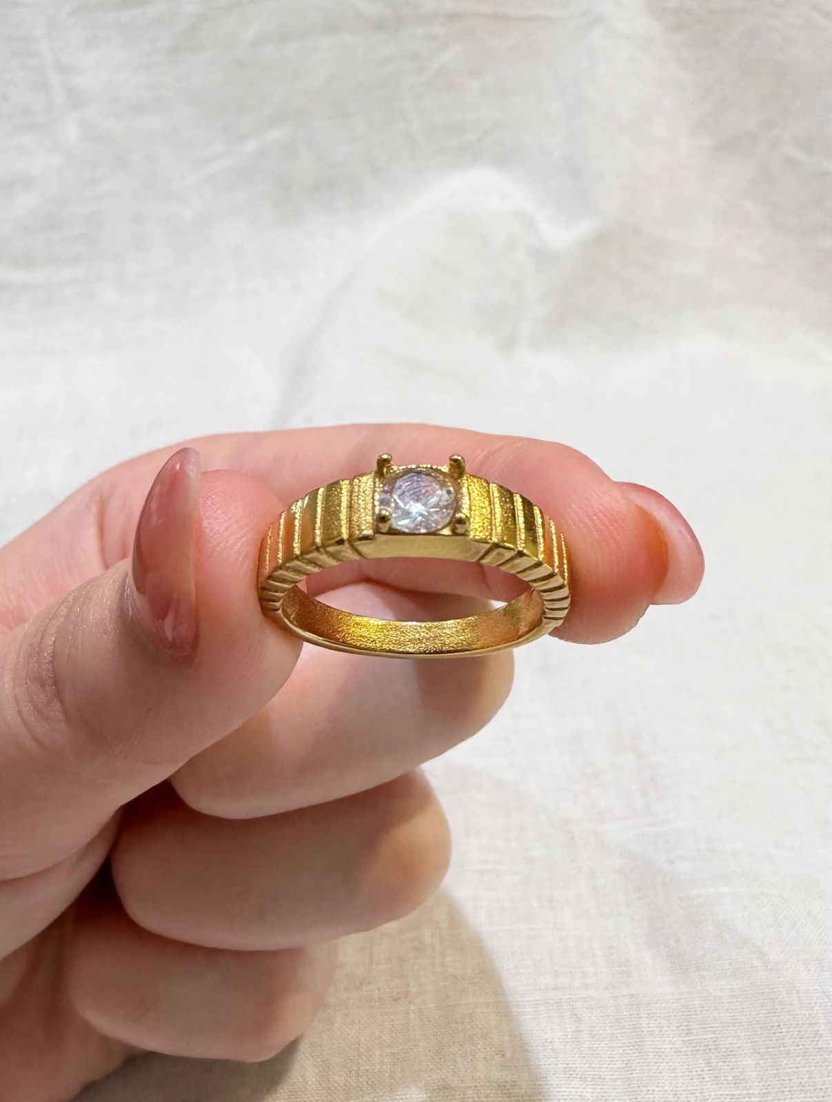 Solara Solitaire Gold Ring