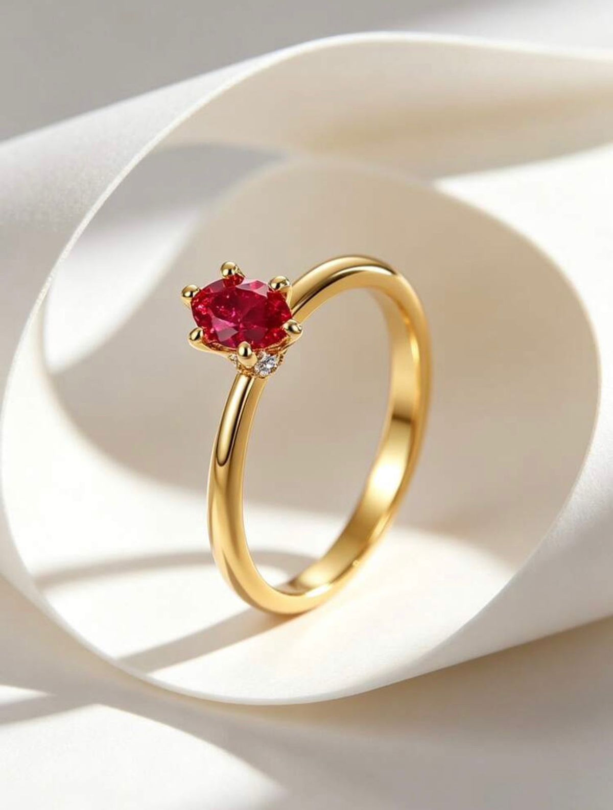 Rosé Solitaire Crystal Ring