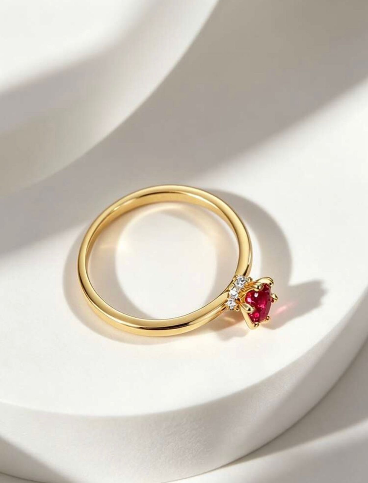 Rosé Solitaire Crystal Ring