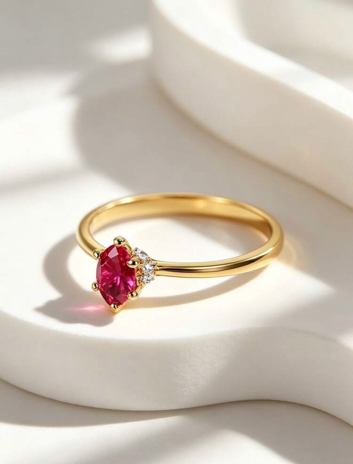 Rosé Solitaire Crystal Ring
