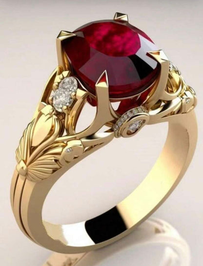 Regal Ruby Crown Ring