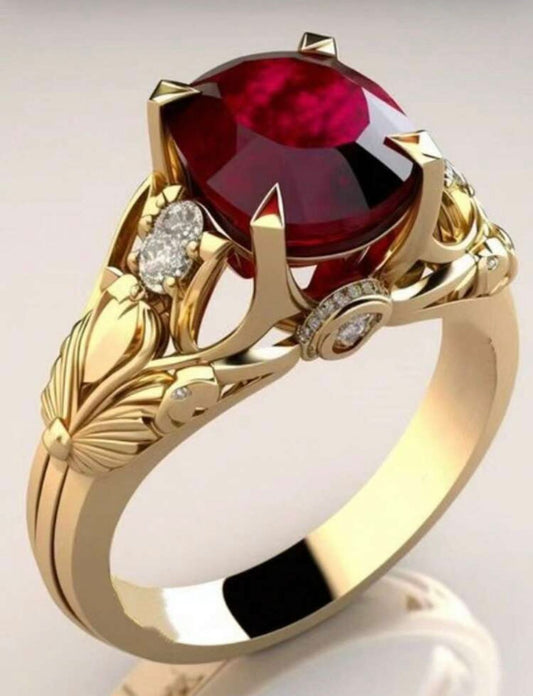 Regal Ruby Crown Ring