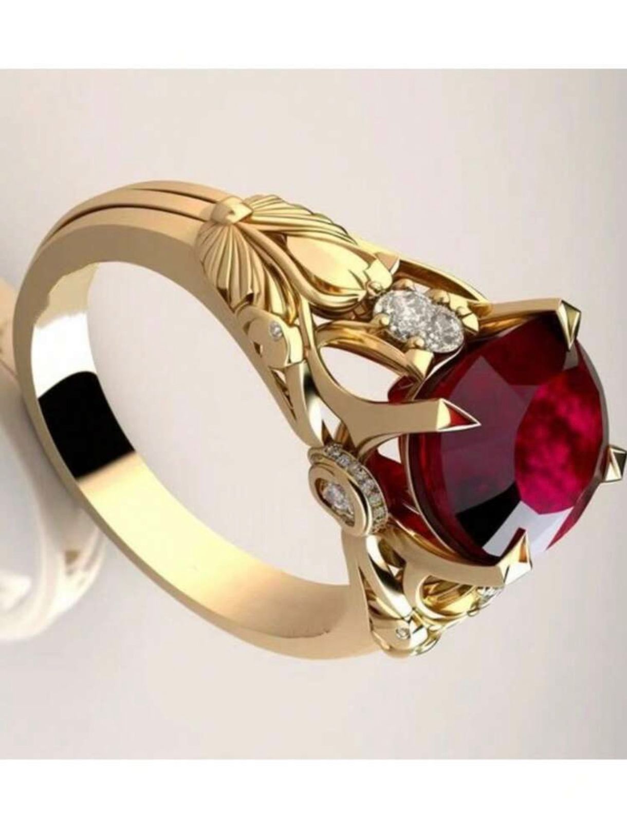 Regal Ruby Crown Ring
