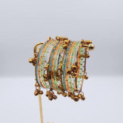 Traditional Raindrop Bangles & Ghungru Kara Set