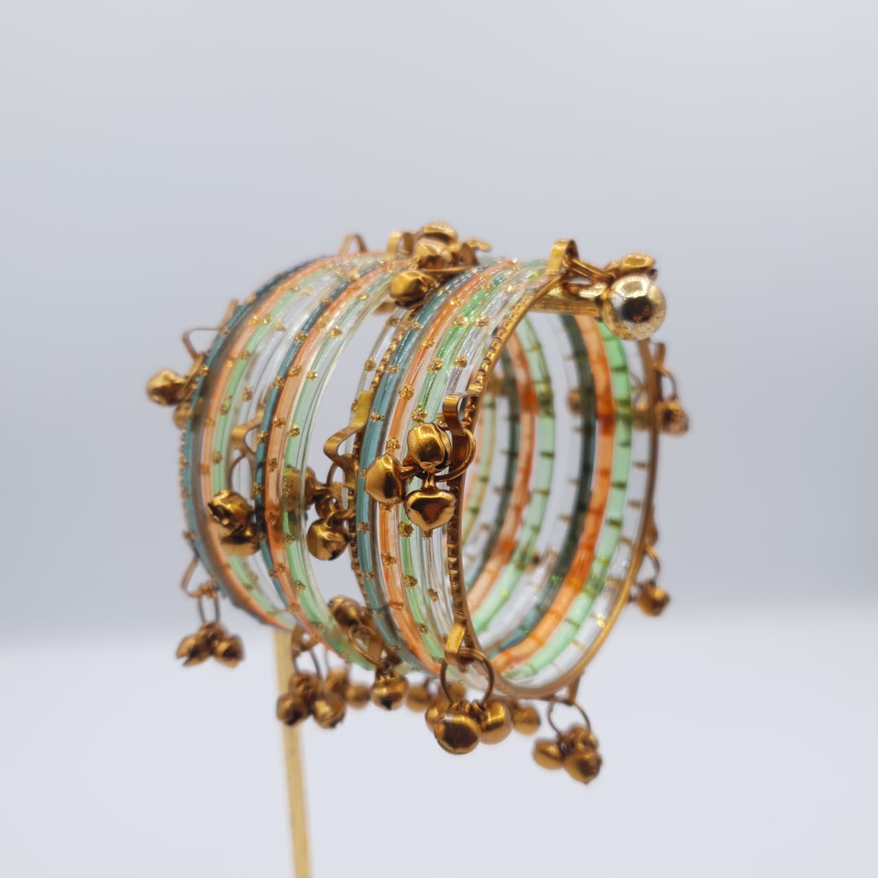 Traditional Raindrop Bangles & Ghungru Kara Set