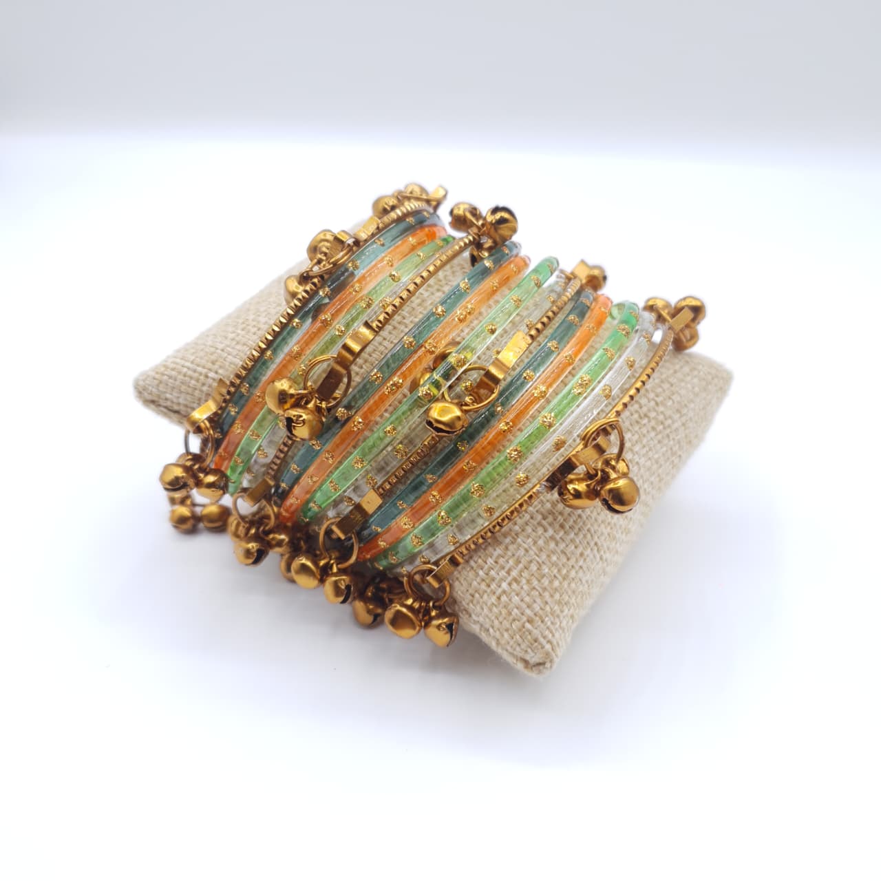 Traditional Raindrop Bangles & Ghungru Kara Set