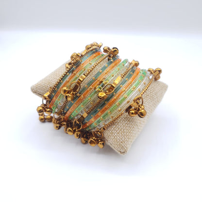 Traditional Raindrop Bangles & Ghungru Kara Set