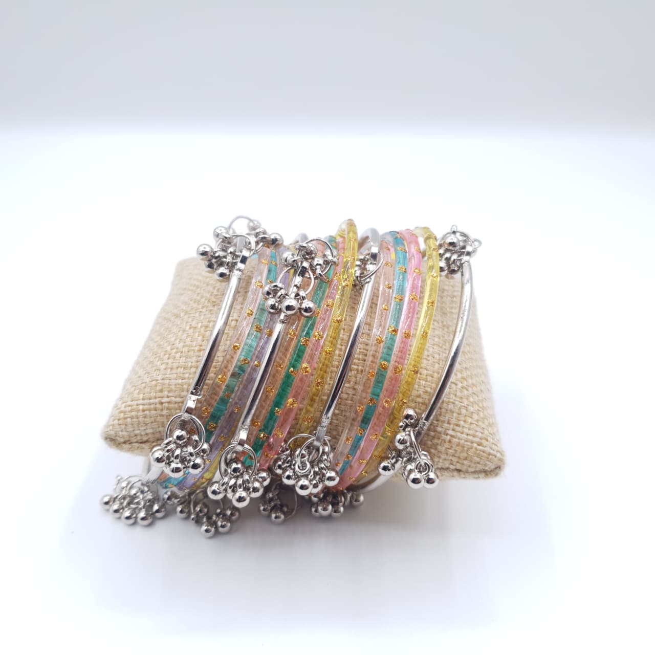 Traditional Raindrop Bangles & Ghungru Kara Set