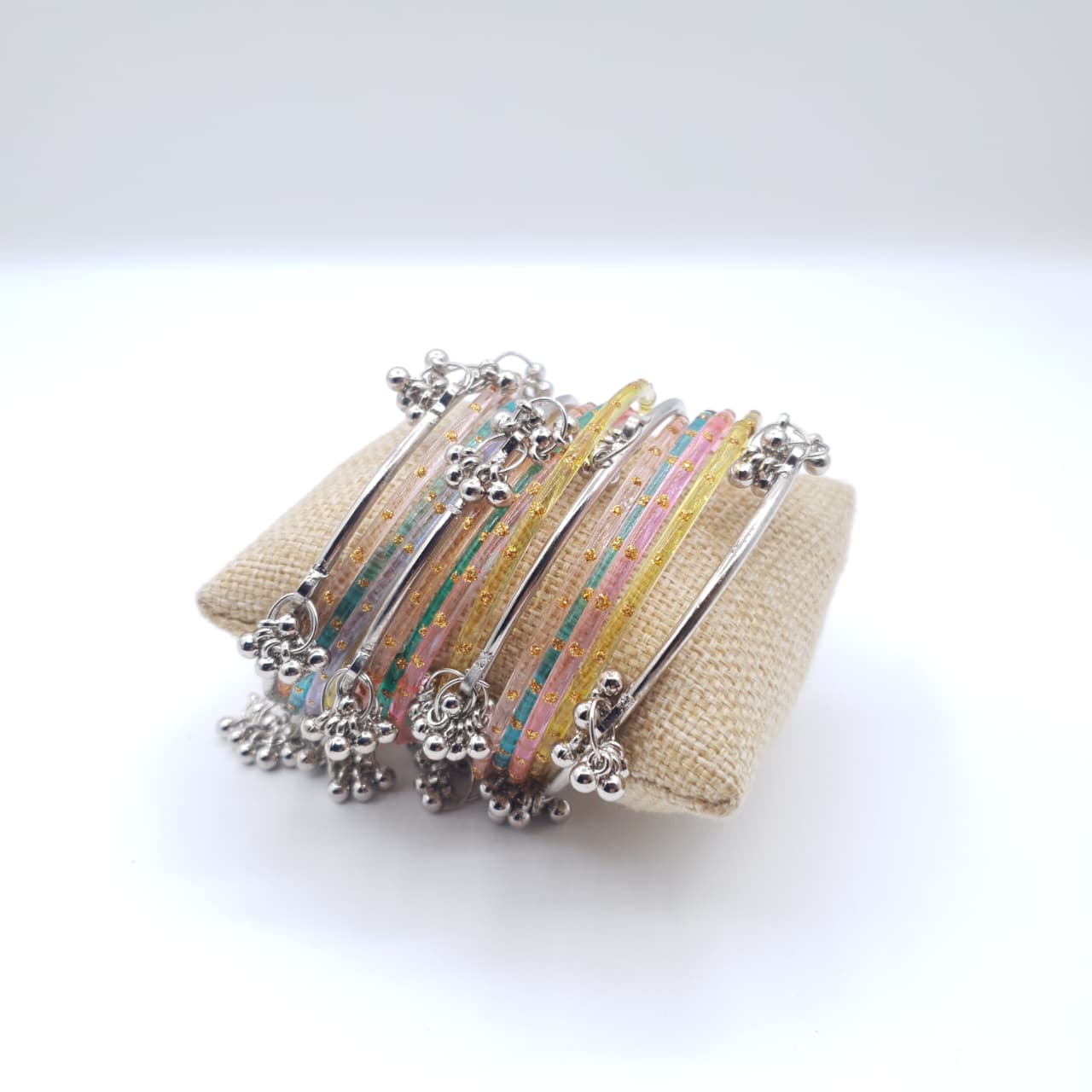 Traditional Raindrop Bangles & Ghungru Kara Set