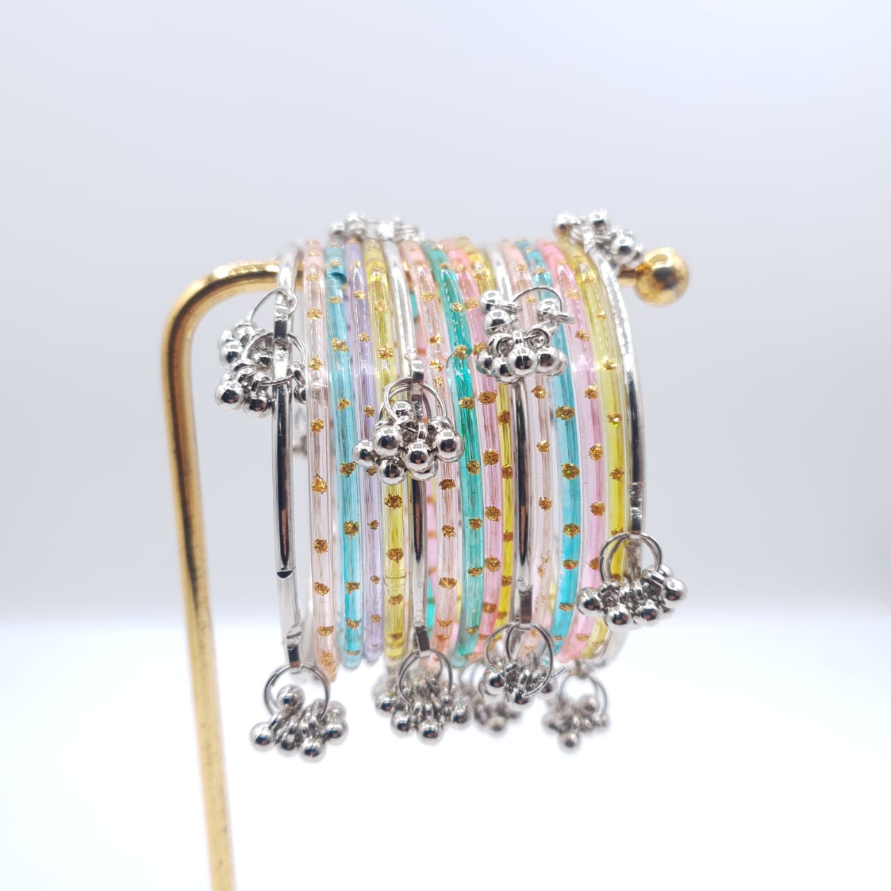 Traditional Raindrop Bangles & Ghungru Kara Set