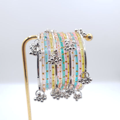 Traditional Raindrop Bangles & Ghungru Kara Set