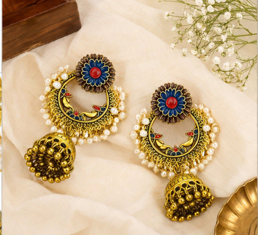 Handcrafted Antique Gold Jhumka