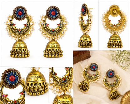 Handcrafted Antique Gold Jhumka