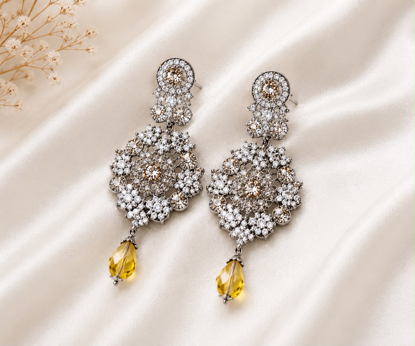 Champagne Shimmer Party Earrings