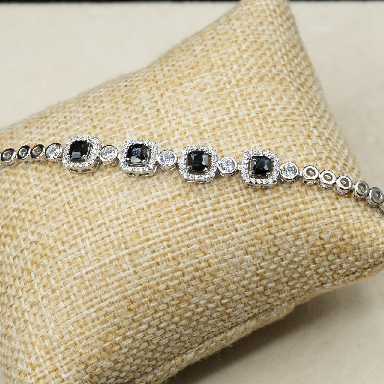 Xuping's signature style -Black Stones with Silver Setting image 4