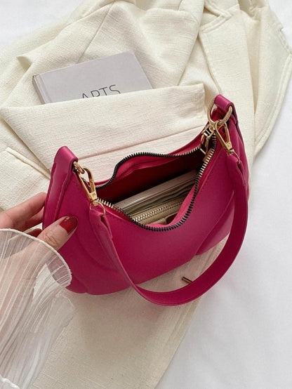 ALL MATCH TEXTURED EMBOSSED FASHION SOLID COLOR CRESCENT BAG image 22