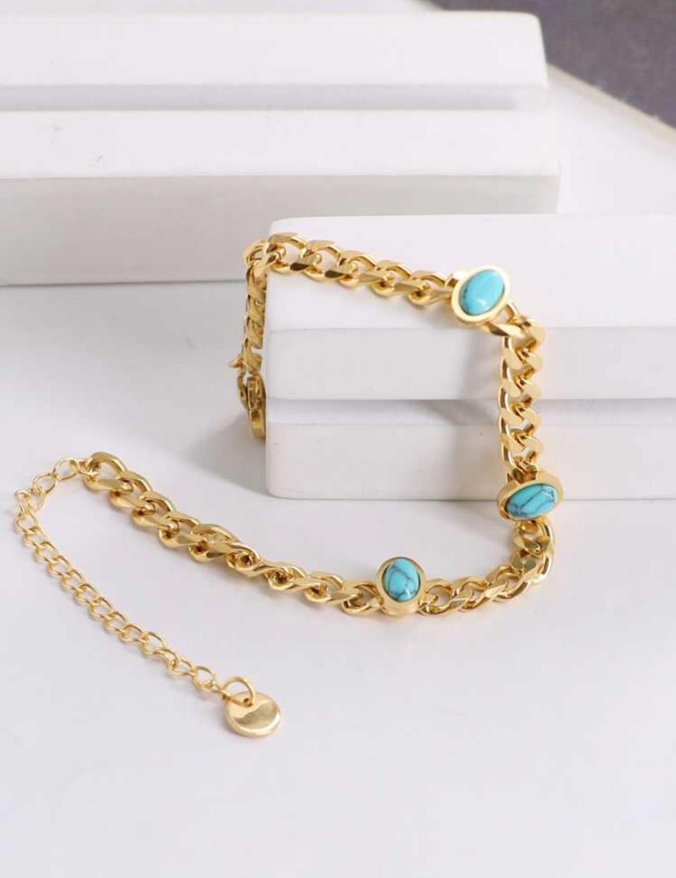 Simple European And American Style Gold-Toned Bracelet  Material: Stainless Steel image 0