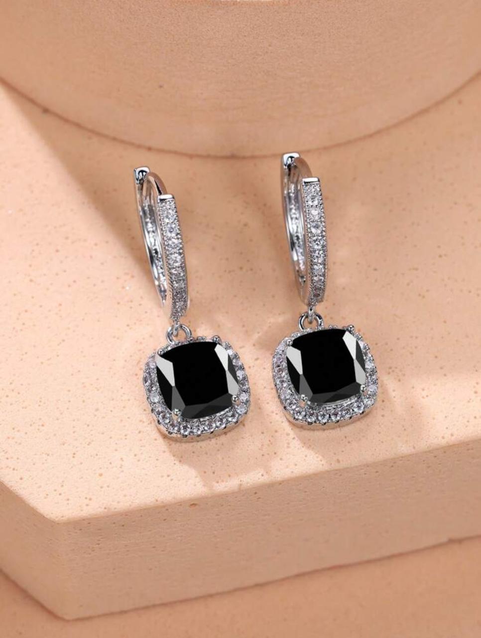 Glamorous Rhinestone Square Drop Earrings image 4