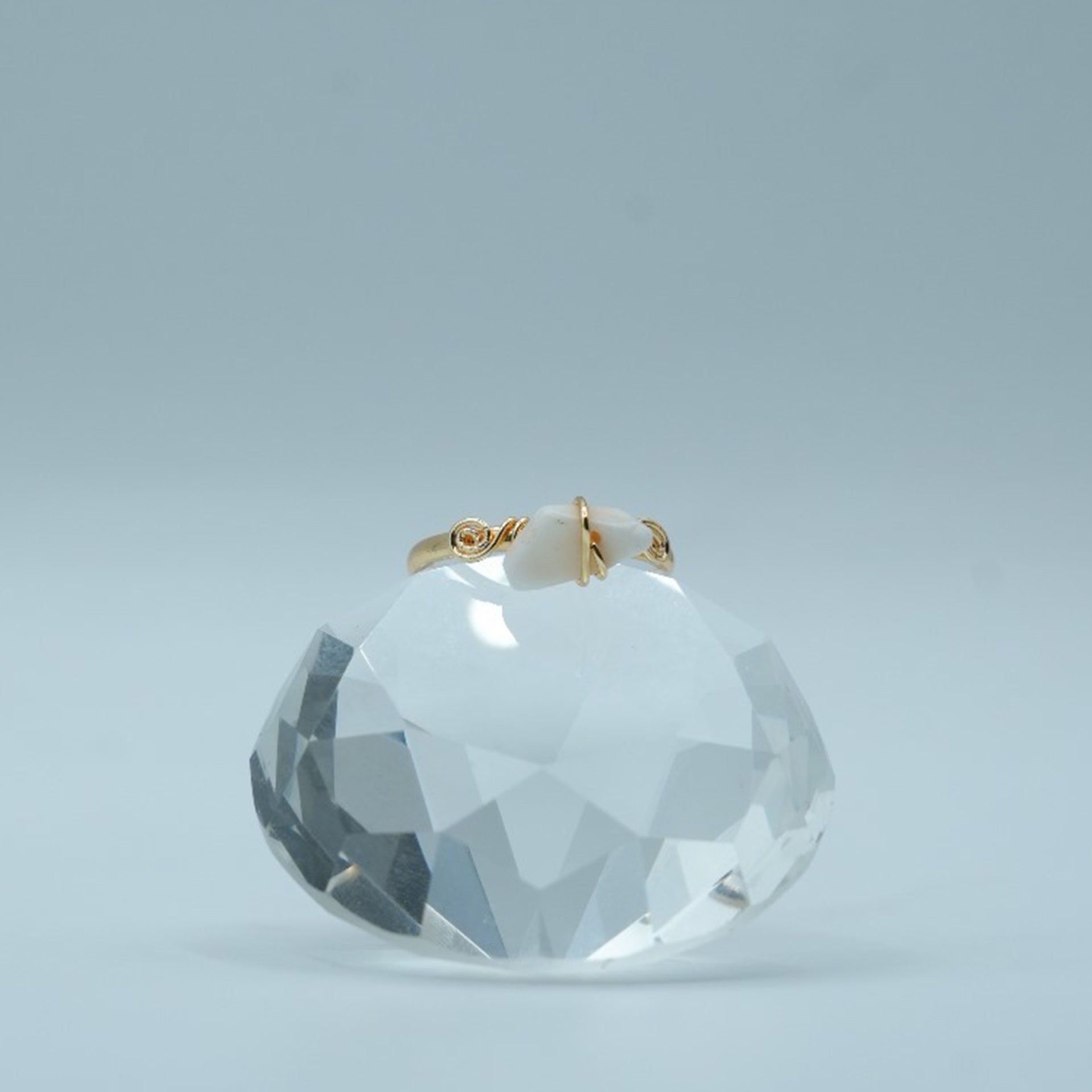 Natural Stone Stylish Ring - White image