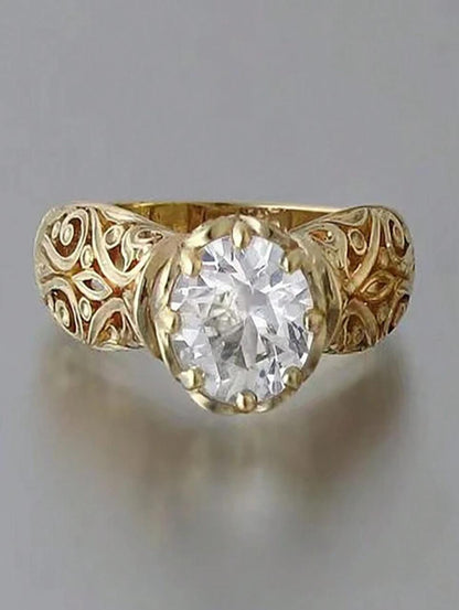 DELICATE WHITE HOLLOW OUT FLOWER PATTERN RING image 1