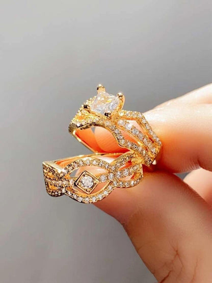 02 PIECES GORGEOUS CUBIC ZIRCONIA RING image 2