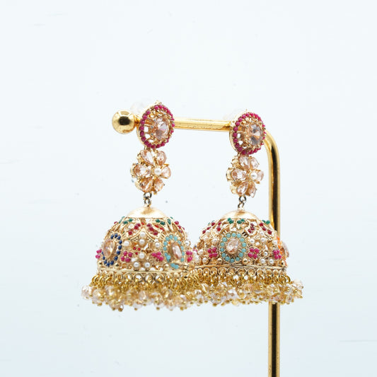 Elevate your ethnic look with these vintage jhumkai, featuring intricate detailing and timeless charm image 1