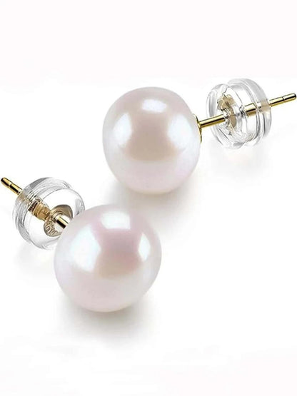 Freshwater Cultured Faux Pearl Stud image 1