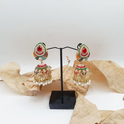 Discover timeless elegance with our Regal Pearldrop Jhumka Collection image 16