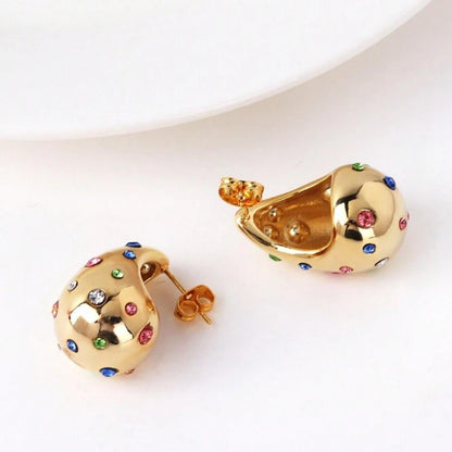 3-D TEAR DROP CRYSTAL STUD image 3