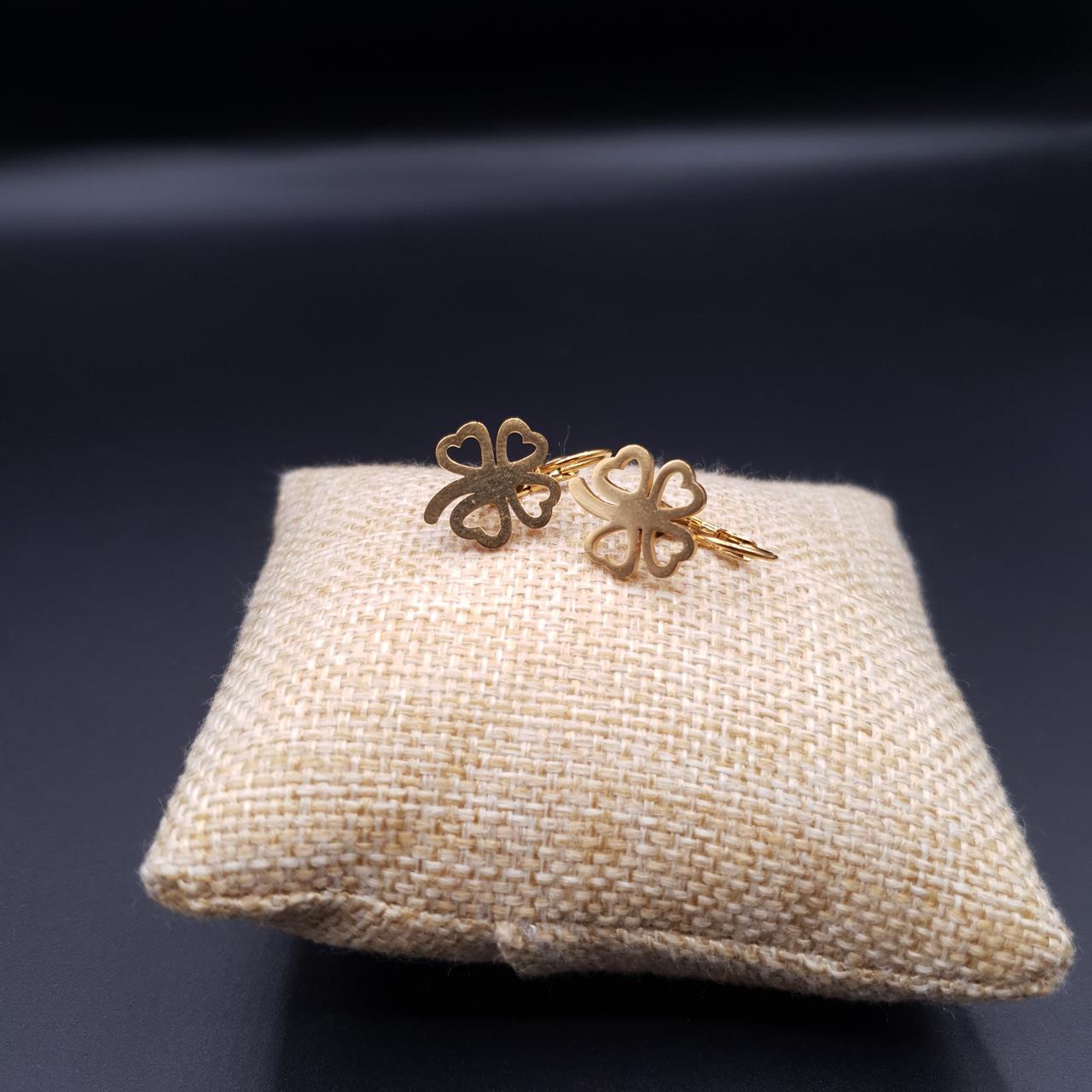Gold Clover Hoop Earrings – Symbol of Luck & Elegance image 2