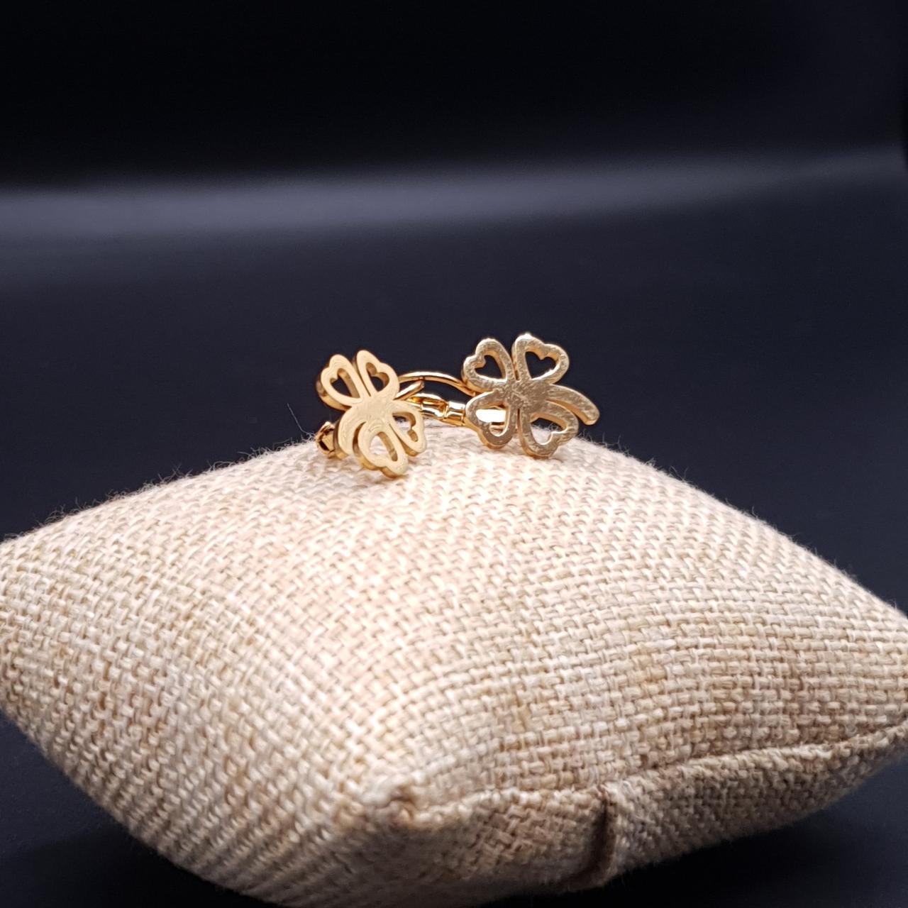 Gold Clover Hoop Earrings – Symbol of Luck & Elegance image 4