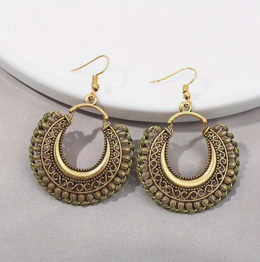 Vintage Style Round Baroque Pendant Jhumke image 1