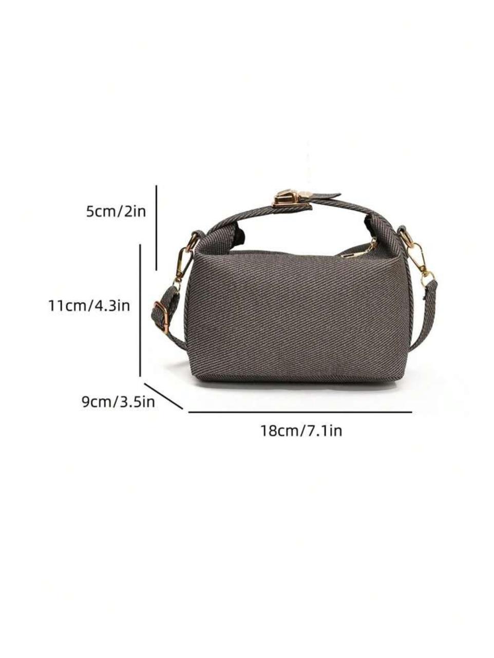 Mini Striped Print Box-Shaped Leather Adjustable Strap Crossbody Bag image 2
