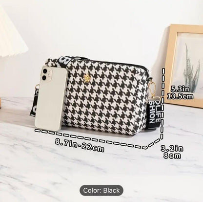 Lightweight Luxury, Chic Houndstooth Crossbody Bag image 1
