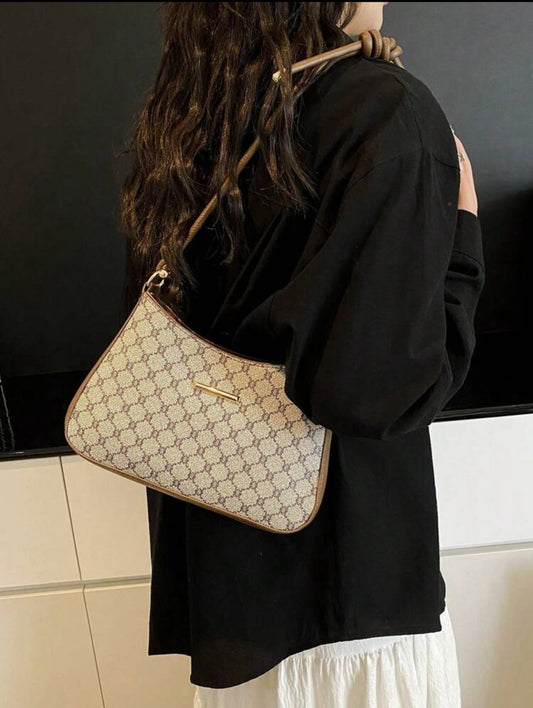 Retro floral underarm baguette bag – fashionable, versatile, high-quality, and spacious with a chic, vintage charm. image 0