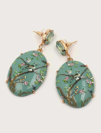 FLOWER &amp; BIRD D?COR GEOMETRIC DROP EARRINGS image 3