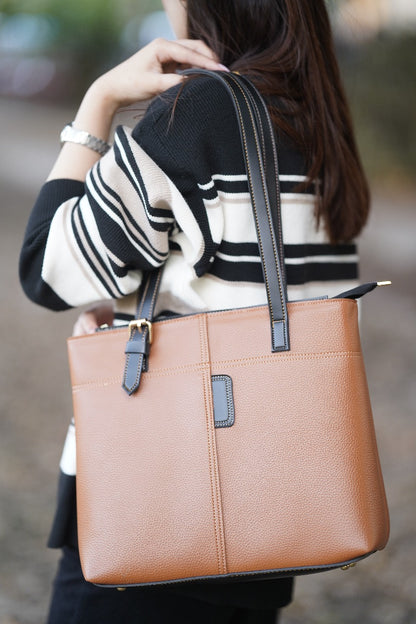 Make a statement with this stylish and sophisticated handbag, premium quality, textured material in a striking multicolor combination image 1