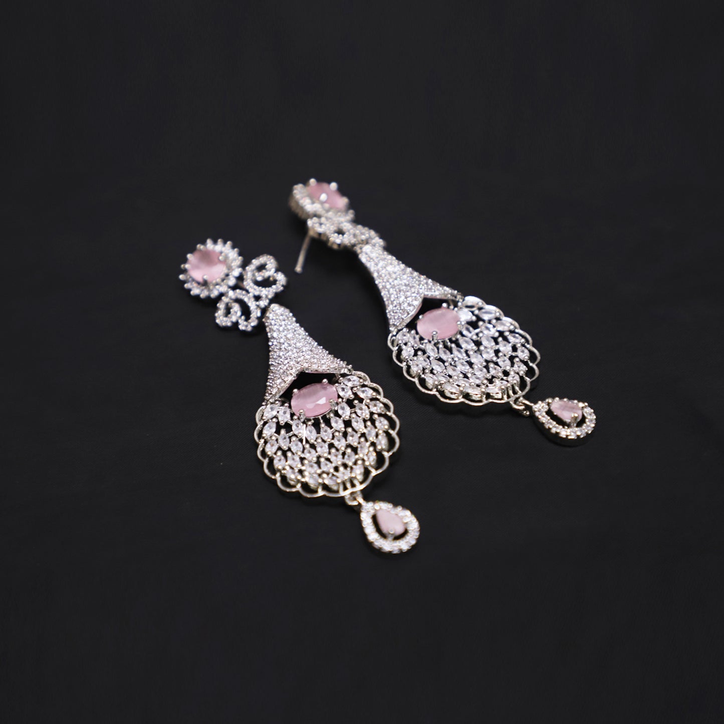 PEACOCK DESIGN - PARTY WEAR (SILVER GREEN &amp; SILVER PINK) image 2