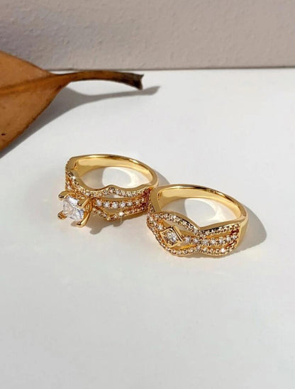 02 PIECES GORGEOUS CUBIC ZIRCONIA RING image 5