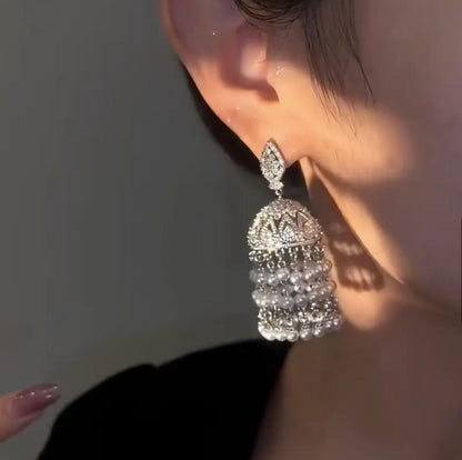 A Pair Of Dazzling Tassel, Imitating Pearls image 2