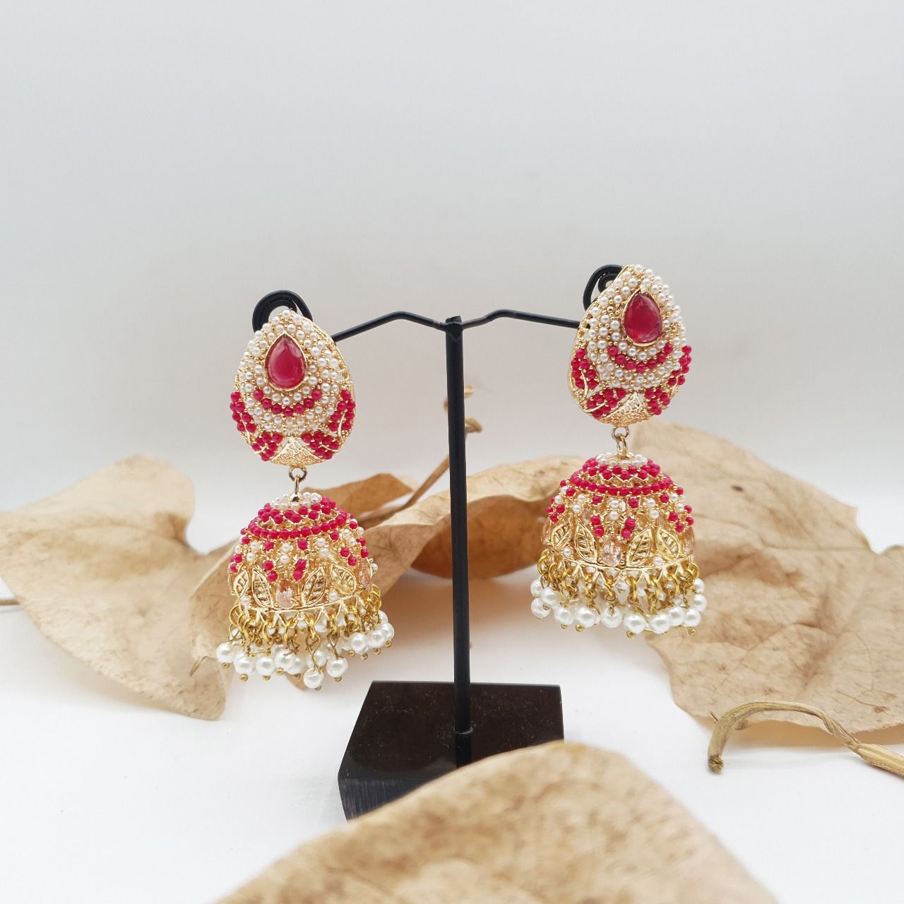 Discover timeless elegance with our Regal Pearldrop Jhumka Collection image 20