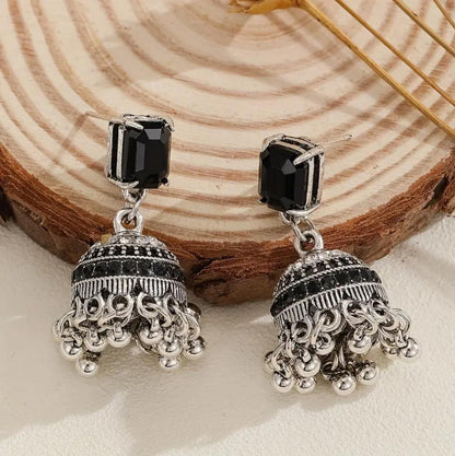 JHUMKAI	Boho Jhumka, Color Block Bead Tassel Dangle with Zinc Alloy Ear Needle, Suitable for Daily, Party, Wedding and Party Wear image 1