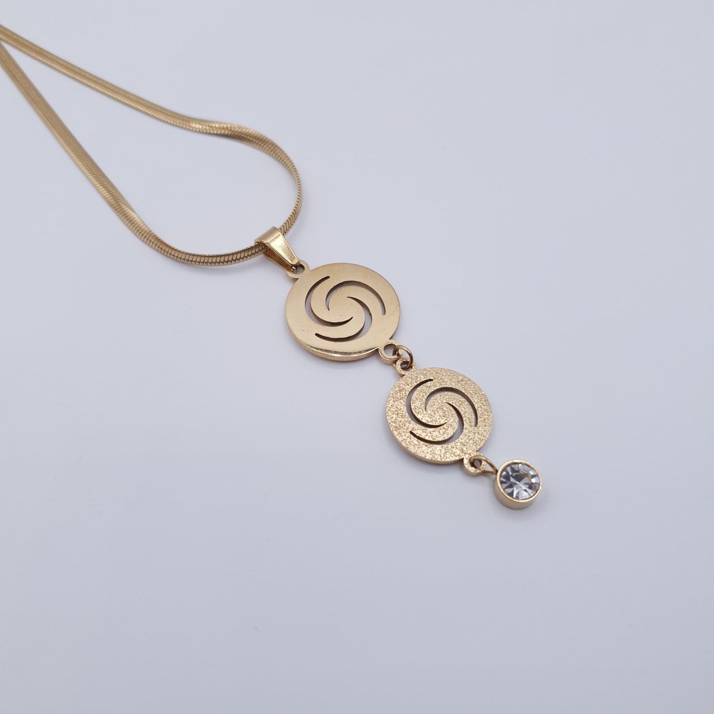 Elevate your look with this timeless spiral elegance Stainless Steel Neckace Set. image 8