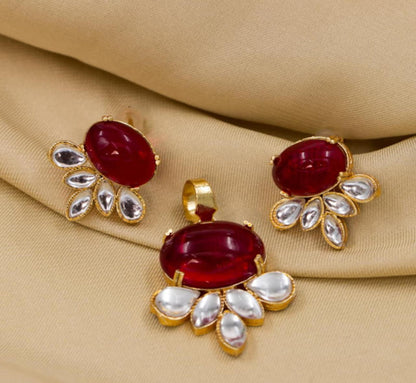 KUNDUN RUBY SET WITHOUT CHAIN image 0