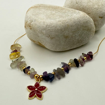 Elegant Multicolor Natural Gemstone Chip Bead Necklace image 4